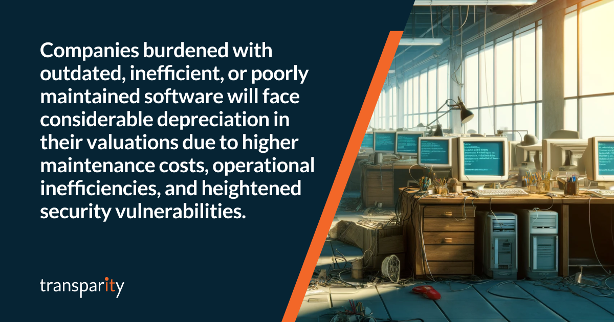 2025 Tech Predictions: Modernising End-of-Life Applications 3 Companies burdened with outdated, inefficient, or poorly maintained software will face considerable depreciation in their valuations due to higher maintenance costs, operational inefficiencies, and heightened security vulnerabilities.