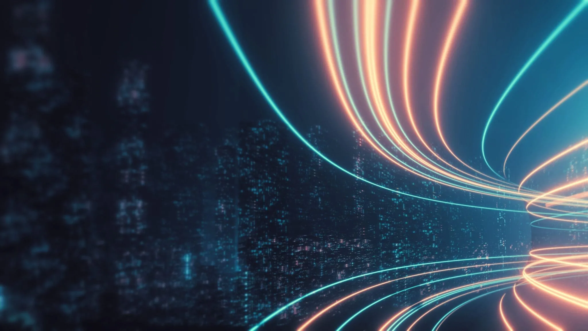 journey path orange blue lines neon scaled 1