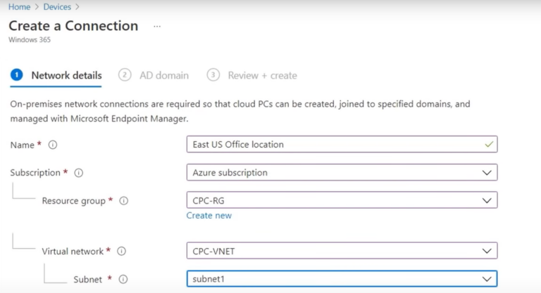 An Introduction to Windows 365 5 screenshot of windows 365 create a connection